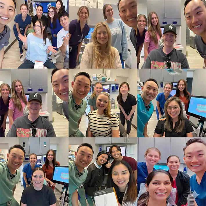Stonelake patients and team in selfies at the office